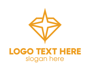 Gem - Orange Diamond Star logo design