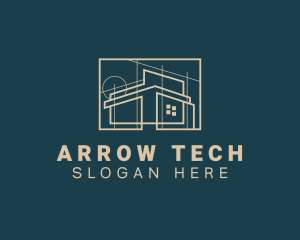 Architect House Blueprint logo design