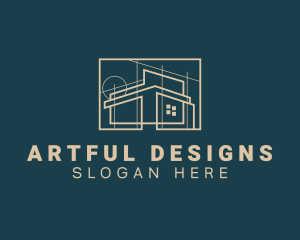 Architect House Blueprint logo design