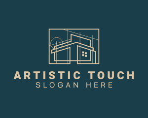 Architect House Blueprint logo design