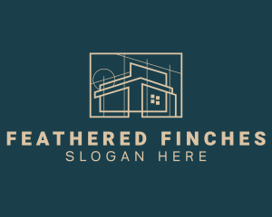 Architect House Blueprint logo design