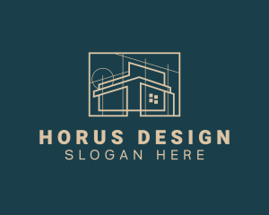 Architect House Blueprint logo design