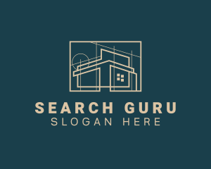 Architect House Blueprint logo design