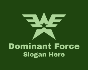 Military Star Wings  logo design