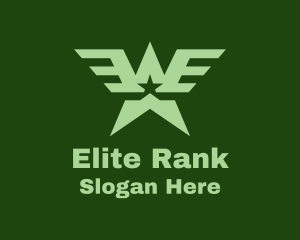 Rank - Military Star Wings logo design