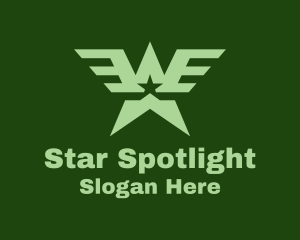 Military Star Wings  logo design