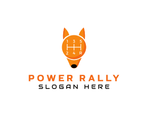 Rally - Gear Shift Fox logo design