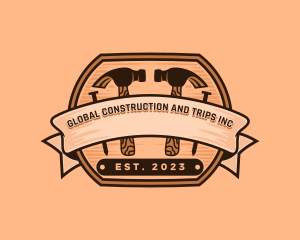 Hammer Nail Carpenter Logo