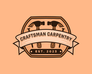 Carpenter - Hammer Nail Carpenter logo design