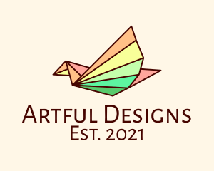 Colorful Line Art Bird logo design