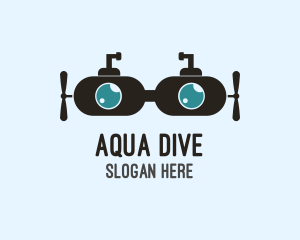 Diving - Submarine Diving Goggles logo design