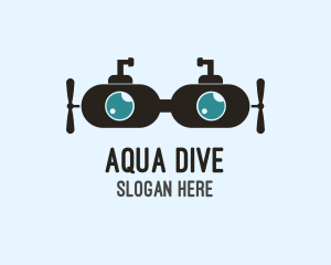 Diver - Submarine Diving Goggles logo design