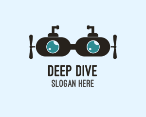 Dive - Submarine Diving Goggles logo design