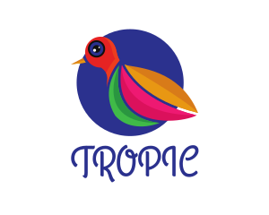 Tropical Artistic Bird logo design