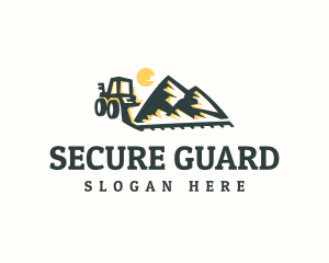 Excavation - Bulldozer Mountain Mining logo design