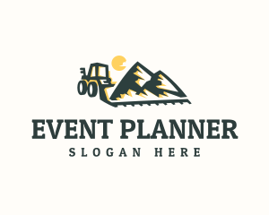 Heavy Equipment - Bulldozer Mountain Mining logo design