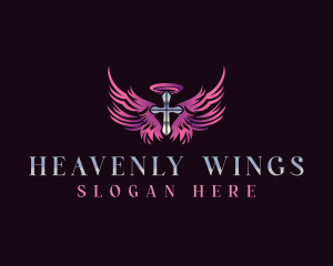 Cross Angel Wings logo design