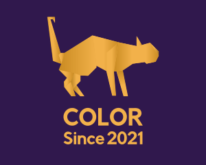 Pet Shop - Golden Cat Origami logo design