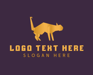 Animal - Golden Cat Origami logo design