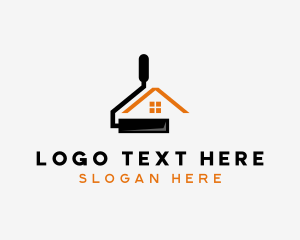 Home Renovation - Paint Roller Renovation logo design