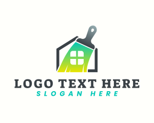 Roof - Home Improvement Paintbrush logo design