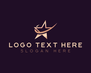 Hollywood - Celestial Star Swoosh logo design