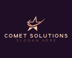 Comet - Celestial Star Swoosh logo design
