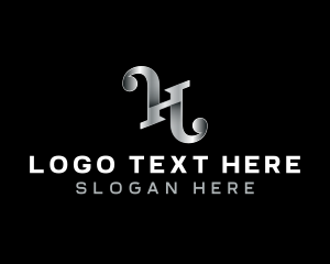 Grayscale - Luxury Vintage Metal Letter H logo design