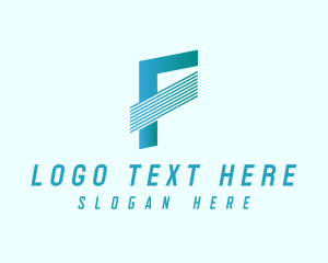 Stripe - Blue Line Motion Letter F logo design