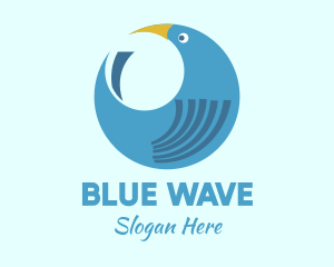Round Blue Bird logo design