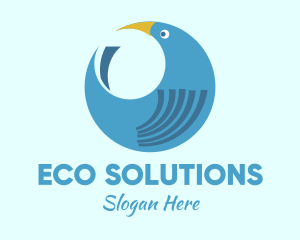 Ecology - Round Blue Bird logo design
