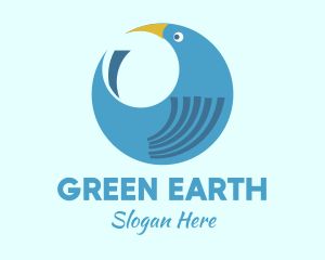 Ecology - Round Blue Bird logo design
