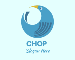 Round Blue Bird logo design