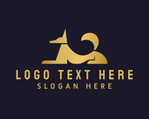 Premium Golden Dog logo design