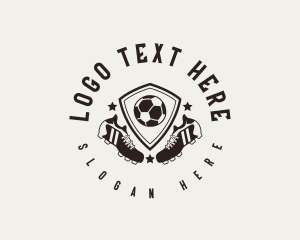 League - Soccer Ball Shoes logo design