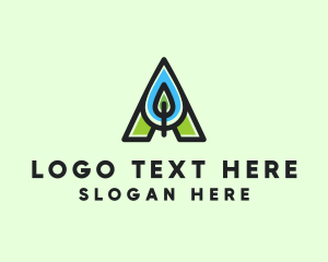 Drop - Botanical Essence Letter A logo design