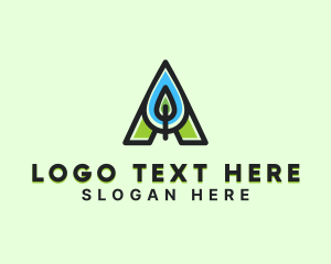 Eco - Natural Leaf Letter A logo design
