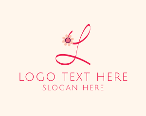 Cursive - Script Flower Letter L logo design