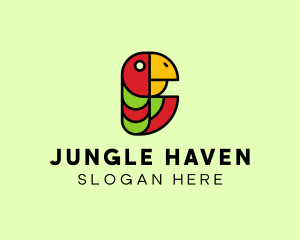 Wild Jungle Parrot logo design