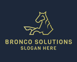 Bronco - Gold Horse Stable logo design