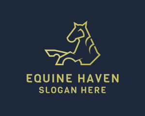 Stable - Gold Horse Stable logo design