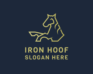 Farrier - Gold Horse Stable logo design