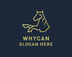 Equestrian - Gold Horse Stable logo design