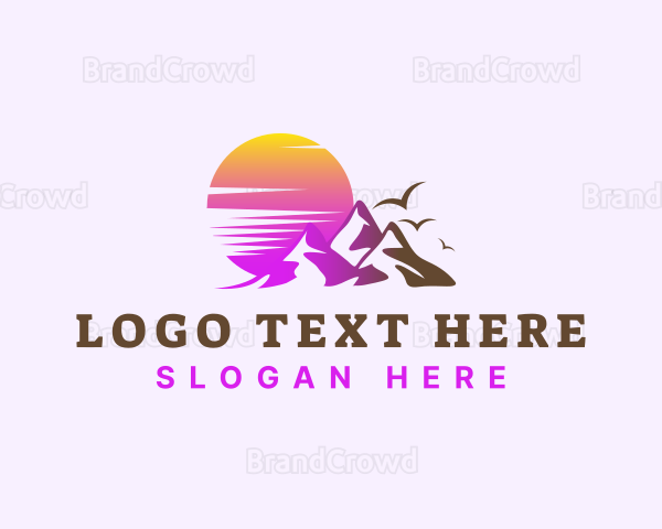 Outdoor Mountain Sunset Logo