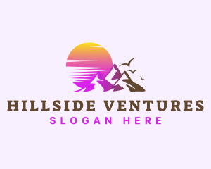 Hillside - Outdoor Mountain Sunset logo design