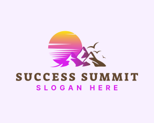 Outdoor Mountain Sunset logo design