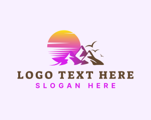 Outdoor Mountain Sunset Logo