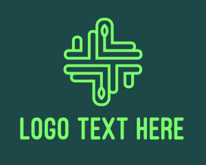 Biology - Green Organic Medical Cross logo design