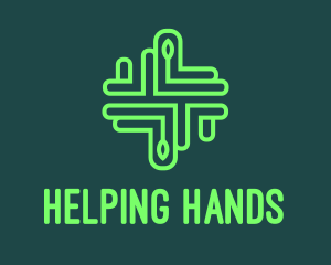 Volunteering - Green Organic Medical Cross logo design