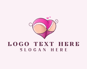 Butt - Seductive Lingerie Heart logo design